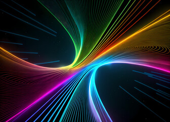 Radiant burst of neon waves in motion / Estallido radiante de ondas neón en movimiento