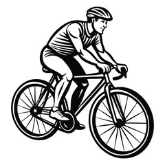 Naklejka premium man riding bike illustrations vector graphics