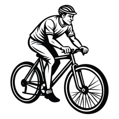 Obraz premium man riding bike illustrations vector graphics