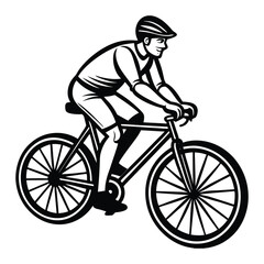 man riding bike illustrations vector graphics
