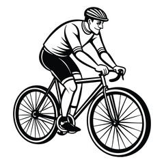 Fototapeta premium man riding bike illustrations vector graphics