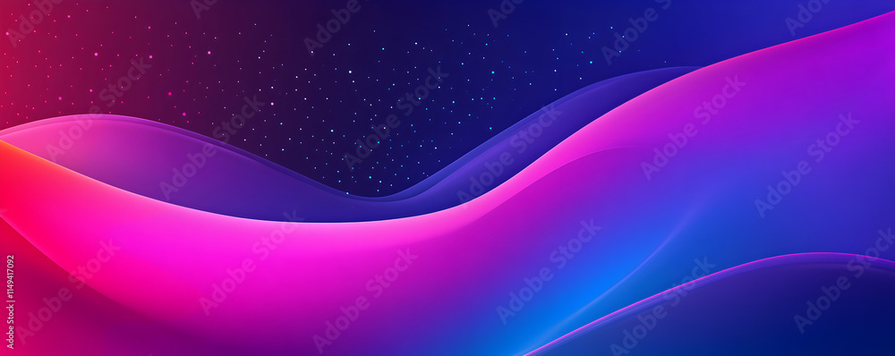 Poster abstract waves in vibrant colors creating a dynamic digital background.