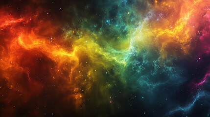 Obraz premium Cosmic Nebula: Vibrant Hues, Celestial Glow, Dreamlike Space