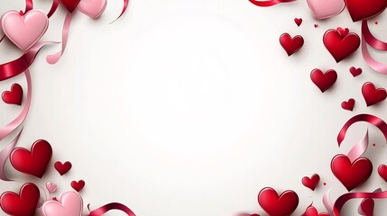 Romantic Heart Themed Frame Design for Presentations and Invitations