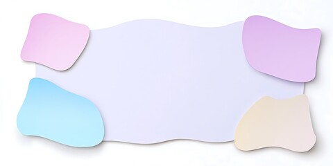 Pastel Shapes Frame a Blank White Space