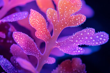 Dew-Kissed Coral, Bleached Reef, Macro Photography, Vibrant Hues, Underwater Flora
