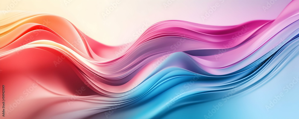Poster abstract waves in vibrant colors creating a fluid, dynamic composition.