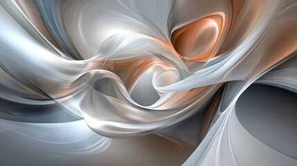 Abstract Swirling Gray and Brown 3D Rendering