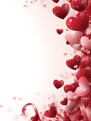 Romantic Heart and Ribbon Frame Design for Valentine s Day Greeting Card or Wedding Invitation