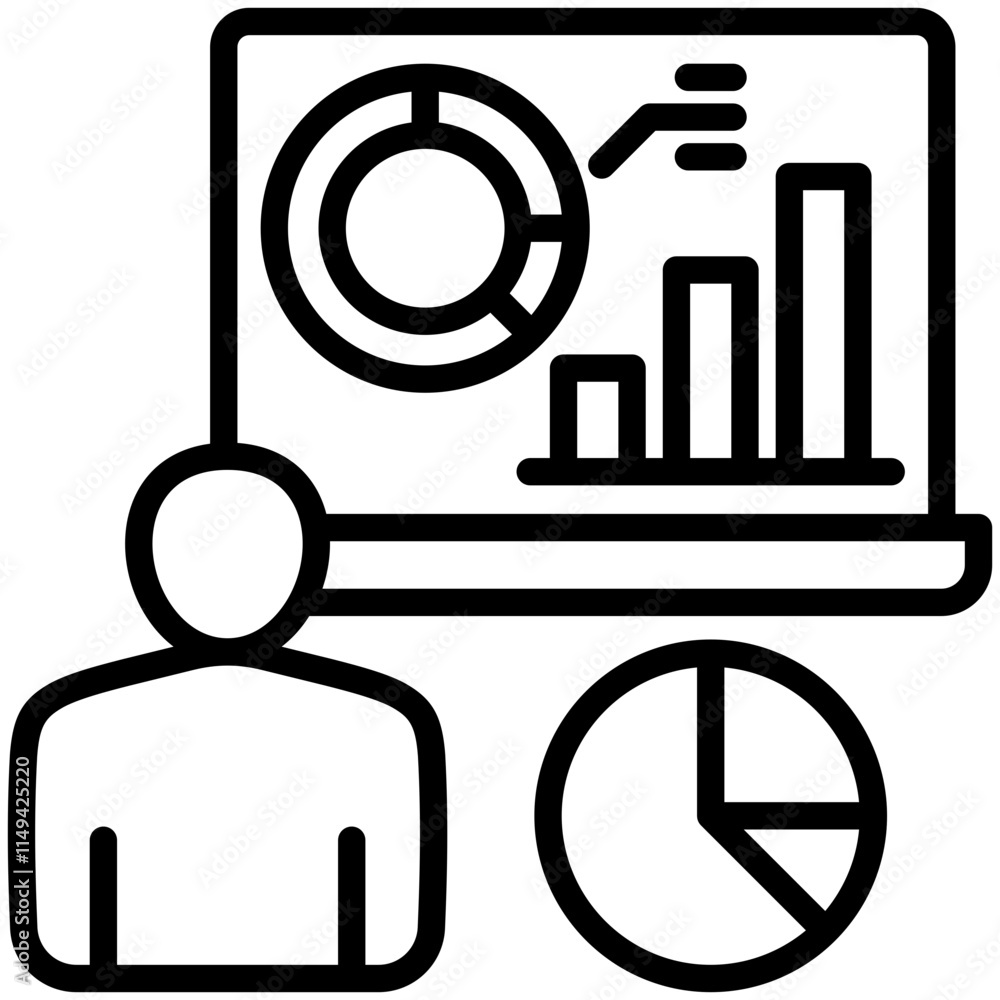 Wall mural Statistics Icon