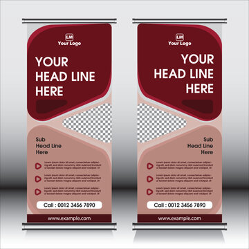 Business Roll Up Set. Standee Design. Banner Template, Abstract Blue Geometric Triangle Background vector, flyer, presentation, leaflet, j-flag, x-stand, x-banner, exhibition display