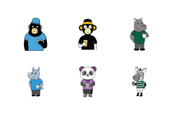 Animal Cartoon Character Collection - Fun and Creative Designs for Your Projects