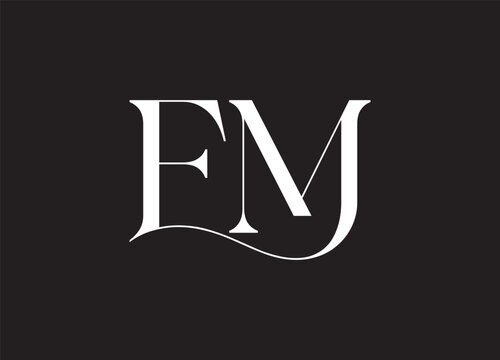Initial EM Logo Design Vector
