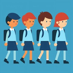 students back to school in uniform