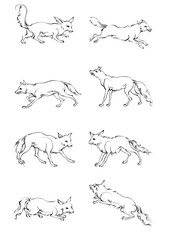 set of silhouettes of animals