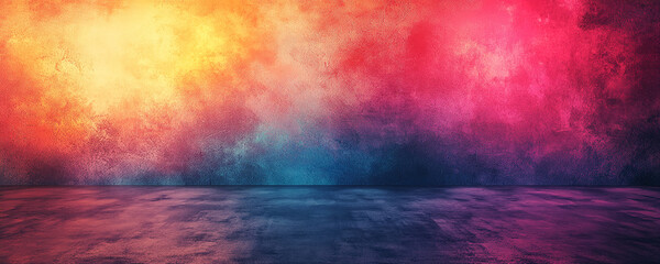 Naklejka premium Empty colorful wall floor studio room background