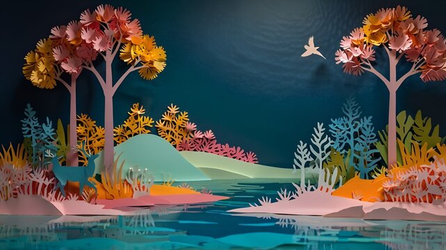 View of wild Life pepar art