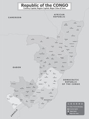 Fototapeta premium African Countries Geography Political map. Political map of country with capital, province or state capital, major cities and town.