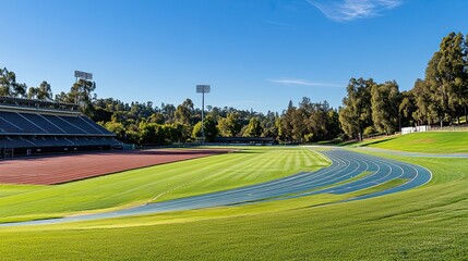Naklejka premium Where Champions Are Made: A Panoramic View of the Vibrant Stadium