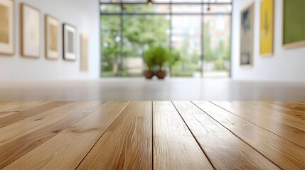 Spacious Art Gallery Interior with Modern Design and Natural Light Streaming In