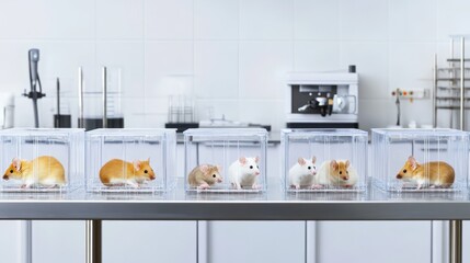Laboratory mice in cages, representing the ethical and scientific balance in biomedical research