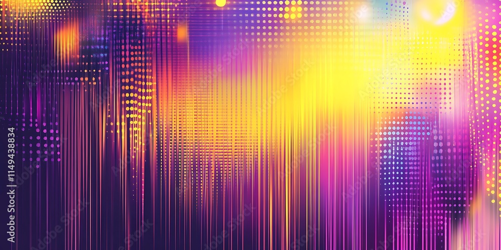 Poster abstract colorful lines and dots pattern design