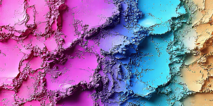Colorful Cracked Paint Abstract Texture