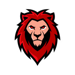 Lion Head Logo Mascot Design on white background