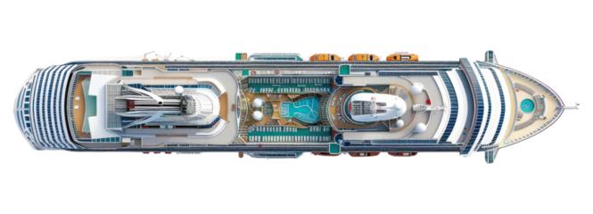 PNG  Luxurious cruise ship aerial view