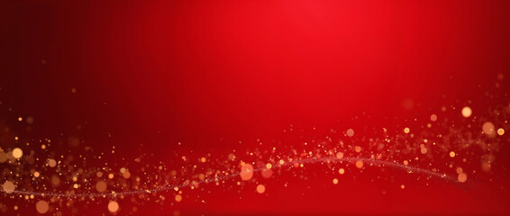 Festive Christmas Red Background with Radiant Golden Rays Abstract Holiday Illustration