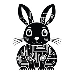 rabbit illustration cute simple thick
