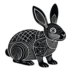 rabbit illustration cute simple thick