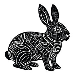 rabbit illustration cute simple thick