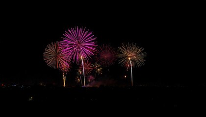 Spectacular Fireworks Display at Night Festive Celebration