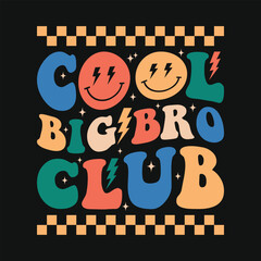 Cool Big Bro Club Funny Sibling T Shirt Design