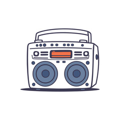 Old School Boom Box Vector Art for Music Enthusiasts and Designers