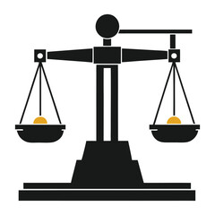 scales machine silhouette vector on white background