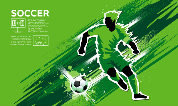 Football player kicks his foot to shoot a goal.