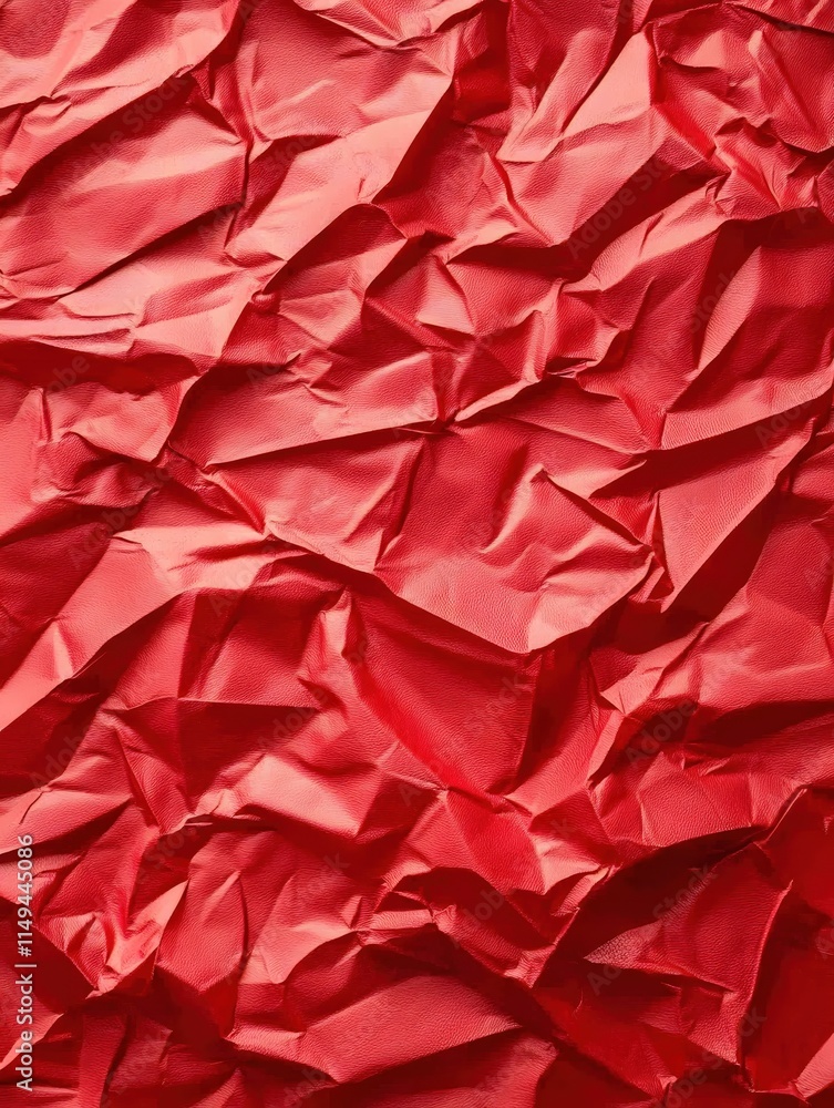 Poster crumpled red paper texture for background design and creative projects