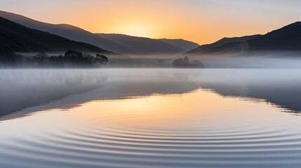 sunset over the lake