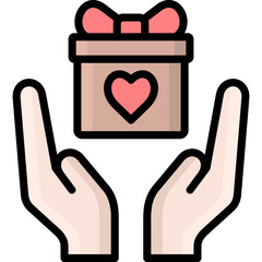 gift icon illustration design with filled outline