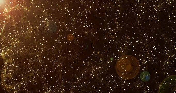 4K particles flying upwards background. Dust light shine particles flying bokeh.Abstract Particle for Award,Luxury,Water,celebration,new year.An Abstract Glitter BG.Bright particles for celebration.