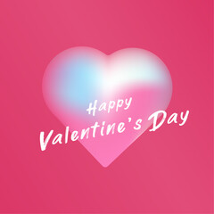 A soft, glowing heart is the central focus, with pastel gradients of pink, blue, and white. with text Happy Valentine Day is prominently displayed in a modern, casual font.