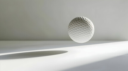 White Golf Ball 3D Render Minimalist Background