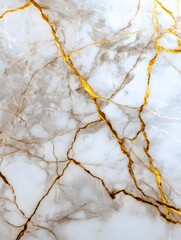 Elegant White Marble Texture with Bold Golden Veins for Luxury Design Inspiration