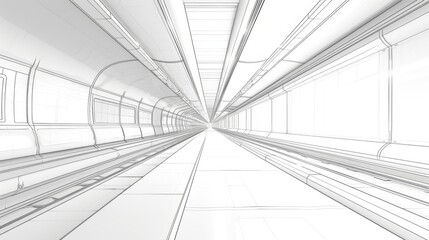 Obraz premium Minimalist 3D Subway Tunnel Design