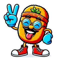 Naklejka premium chicken nuggets character comic