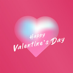 A soft, glowing heart is the central focus, with pastel gradients of pink, blue, and white. with text Happy Valentine Day is prominently displayed in a modern, casual font.