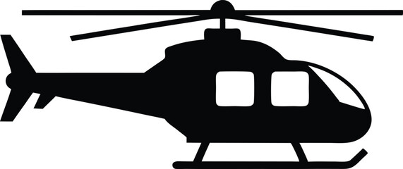 helicopter silhouette vector, copter icon vector illustration 