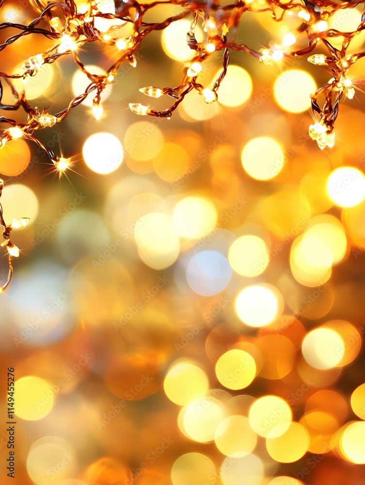 Poster soft glowing lights on a dark background creating a warm and inviting atmosphere